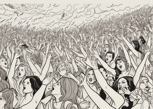 concert crowd,raised hands,audience,crowd,crowds,hands up,rock concert,the crowd,arms outstretched,concert,concert dance,crowd of people,music festival,crowded,rock music,mumuration,book illustration,hand-drawn illustration,raise hand,pop music,Unique,Design,Infographics