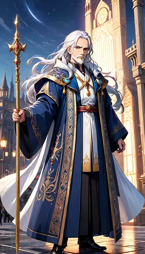 high priest,priest,magus,uriel,clergy,magistrate,melchior,merlin,father frost,cg artwork,nelore,hamearis lucina,the abbot of olib,king caudata,celebration cape,leo,emperor,imperial coat,twelve apostle,male character,Anime,Anime,General