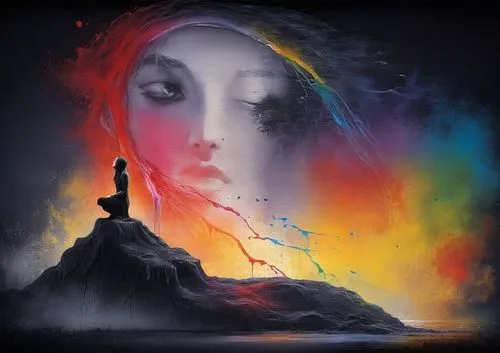 world digital painting,guanyin,the festival of colors,digital art,mahashivratri,hand digital painting,digital artwork,rainbow background,shamanic,shivratri,reiki,jianfeng,sacred art,panchami,praying woman,spirituality,digital painting,transfiguration,enlightenment,mystical portrait of a girl,Conceptual Art,Graffiti Art,Graffiti Art 08