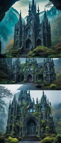 fairy tale castle,panoramas,castle of the corvin,ghost castle,haunted cathedral,osgiliath,haunted castle,fairytale castle,nargothrond,castletroy,castlevania,shannara,alfheim,witch's house,tartarus,3d fantasy,labyrinthian,castledawson,castlelike,abandoned place,Conceptual Art,Sci-Fi,Sci-Fi 04