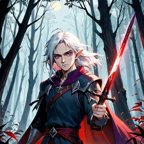 raistlin,reynir,seregil,legolas,elric,geralt,Anime,Anime,Traditional