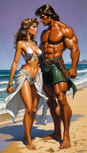 herculean,supercouple,bodybuilders,muscularity,muscle woman,herculez,Illustration,American Style,American Style 07