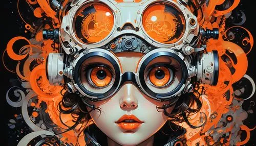 masquerade,diving mask,cyborg,cyber glasses,mask,goggles,fire pearl,respirator,masks,symbiotic,cyber,transistor,spectacle,biomechanical,nautilus,infection,medusa,fire siren,masked,robot eye,Illustration,Black and White,Black and White 05