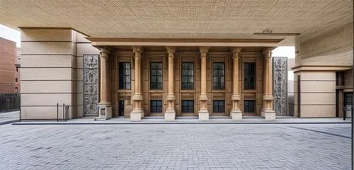 iranian architecture,palais de chaillot,egyptian temple,doric columns,qasr al watan,main door,colonnade,house entrance,entablature,brand front of the brandenburg gate,konzerthaus berlin,columns,court of justice,chancellery,court of law,supreme administrative court,classical architecture,entrance,mortuary temple,pillars,Architecture,Campus Building,Classic,Castilian Gothic