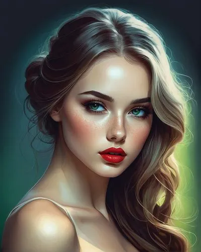 romantic portrait,fantasy portrait,girl portrait,digital painting,world digital painting,portrait background,mystical portrait of a girl,romantic look,young woman,digital art,girl drawing,woman portrait,portrait of a girl,custom portrait,fantasy art,hand digital painting,red lips,woman face,illustrator,face portrait,Illustration,Realistic Fantasy,Realistic Fantasy 15