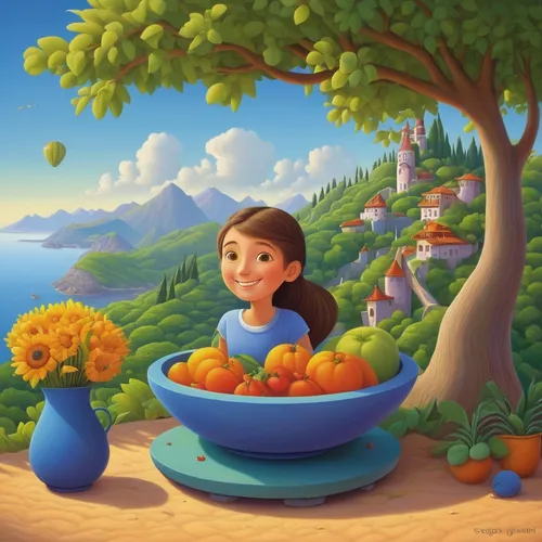 Start your week with a smile and conquer any challenge.,girl with cereal bowl,frutti di bosco,children's background,oranges,fruit bowl,bowl of fruit,bowl of fruit in rain,watermelon painting,agnes,lil