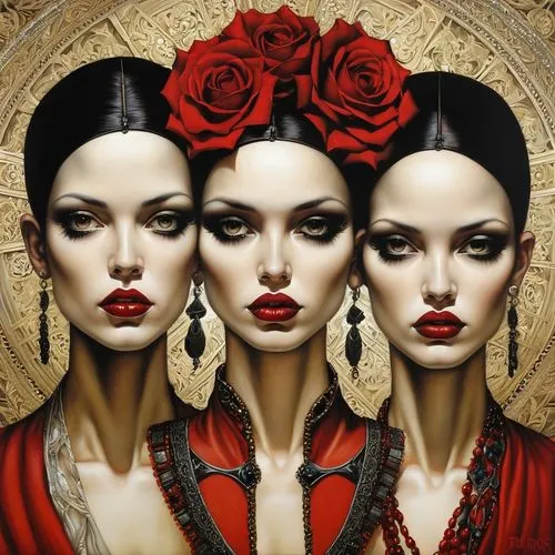 viveros,red roses,priestesses,rankin,mannequins,canonesses,Illustration,Realistic Fantasy,Realistic Fantasy 10