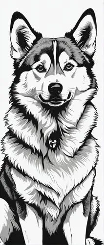 raccoon,inu,sheeb,dog illustration,shib,dog line art,Illustration,Black and White,Black and White 20