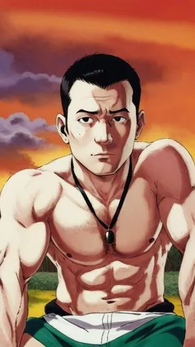 kevin ball shirtless, buzzcut hair

black shorts,a cartoon that is showing the muscles,formaggio,fukumoto,baki,shiozaki,tatsunami,kazuya,Illustration,American Style,American Style 11