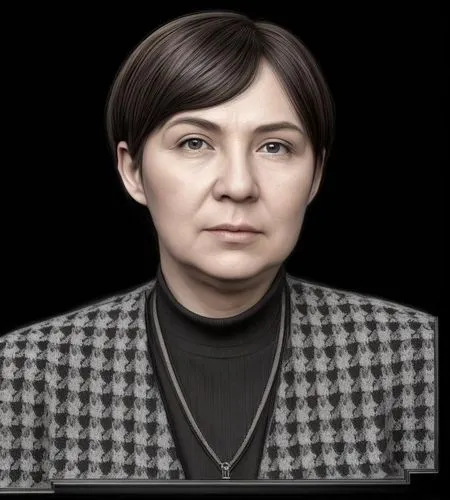 an illustrated portrait of an old woman with a dark background,nabiullina,ibragimova,kiriyenko,timoshenko,kirienko,kaczynska,Common,Common,Natural