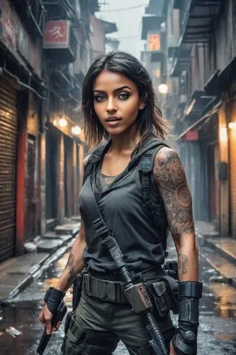 A fit soldier with two knives in fighting pose
,bangladeshi taka,mercenary,nikita,girl with gun,katana,jaya,kali,renegade,ballistic vest,girl with a gun,kamini,post apocalyptic,lara,amitava saha,woman