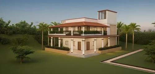 3d rendering,model house,holiday villa,villa,garden elevation,sketchup,Photography,General,Realistic