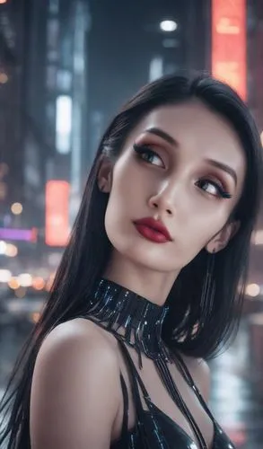 tifa,asian vision,elektra,luliang,qixi,kitana,zhu,xianwen,chengli,domino,asami,asian woman,shanghai,cyberpunk,zhixue,sindel,city ​​portrait,blurred background,xiaoli,xcx,Photography,Commercial