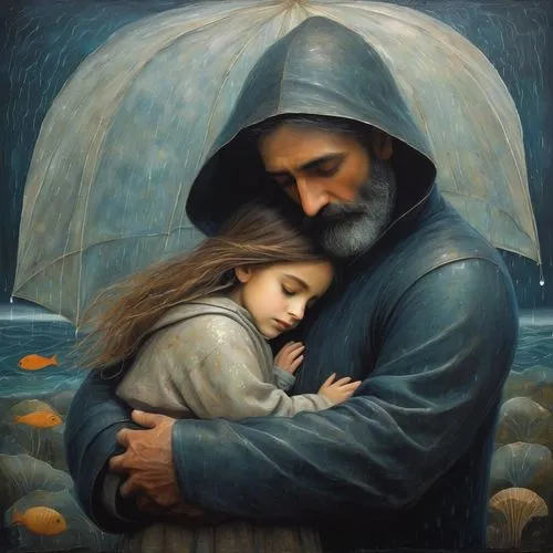 jesus in the arms of mary,visitation,holy family,heatherley,refuge,pieta,samaritan,girl with a dolphin,pilgrim,emmaus,comforted,adoration,figli,botero,urantia,merciful father,the cradle,the good shepherd,hieromonk,father's love,Illustration,Abstract Fantasy,Abstract Fantasy 15