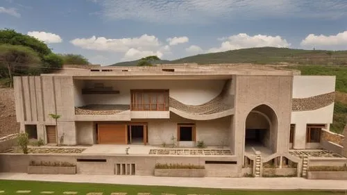 use terra blocks as exterior ,iranian architecture,dunes house,priorat,persian architecture,palace of knossos,brutalist architecture,build by mirza golam pir,modern architecture,alhambra,modern house,