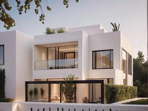 contemporary Architecture- luxury home- facade ,white and black matte, daylight, balcony, plants and trees,modern house,modern architecture,luxury property,cube house,cubic house,luxury home,frame hou