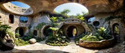 earthship,gaudi park,coral castle,park güell,biospheres,superadobe,Conceptual Art,Fantasy,Fantasy 15