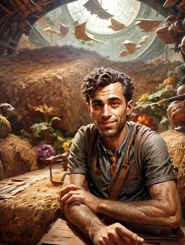 winemaker,hobbiton,dwarf cookin,greengrocer,merchant,permaculture,farmer in the woods,hobbit,fantasy portrait,cg artwork,farmer,fishmonger,cornucopia,vegetable market,sci fiction illustration,rosa cantina,world digital painting,persian poet,dwarf sundheim,fantasy art