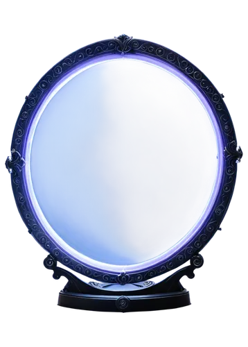 Portal picture, sci-fi theme, circular portal, swirling blue purple lights, glowing rim, metallic frame, intricate carvings, steam punk style, dimly lit background, dramatic spotlight, high contrast, 