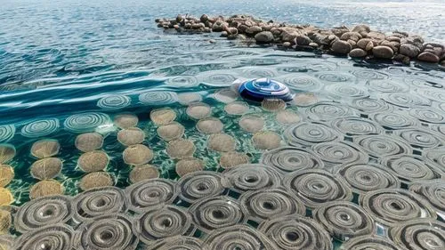 señal alienigena que aparece en el agua
,fishing nets,stacking stones,ocean pollution,infinity swimming pool,aquaculture,fish farm,bottle caps,whirlpool pattern,fish traps,jingzaijiao tile pan salt fi