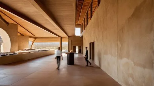dunes house,concrete ceiling,corten steel,qasr azraq,vaulted ceiling,archidaily,stucco ceiling,wooden beams,casa fuster hotel,eco hotel,caravansary,stucco wall,priorat,daylighting,wine cellar,khufu,termales balneario santa rosa,roof landscape,hallway,inside courtyard,Photography,General,Realistic