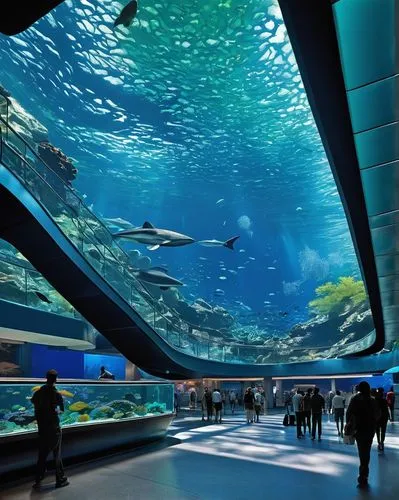 oceanarium,aquariums,aquarium,otaru aquarium,marine tank,the dubai mall entrance,ozeaneum,seaquarium,acquarium,aquarium fish,aquarium inhabitants,oceanica,underwater world,california academy of sciences,oceanographic,sealife,shedd,igfa,science world,shoal,Illustration,Black and White,Black and White 19