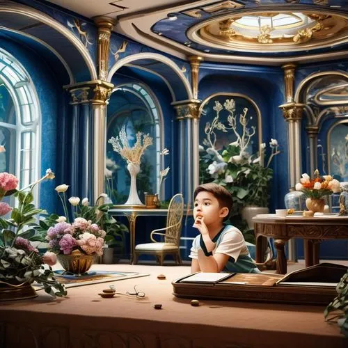 blue room,lachapelle,children's interior,pianist,neverland,the little girl's room,children studying,playing room,children's room,the room,table artist,emporium,sothebys,meticulous painting,attendant,dandelion hall,ornate room,mikhailovsky,watchmaker,courtroom