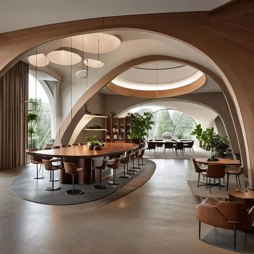 this is a living room with many chairs and tables,interior modern design,cochere,ufo interior,luxury home interior,mahdavi,breakfast room,wine bar,interior design,modern decor,contemporary decor,concr