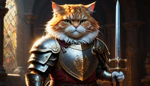 cat warrior,maincoon,red tabby,cat european,napoleon cat,siberian cat,cat,armored animal,firestar,cat image,animal feline,british longhair cat,norwegian forest cat,breed cat,feline,the cat,paladin,red cat,cartoon cat,feline look,Photography,General,Fantasy