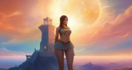 inanna,fantasy picture,everquest,barsoom,neith,asherah,sundancer,sekhmet,amphitrite,wadjet,sisoulith,inara,asheron,etheria,priestess,themyscira,hathor,goldmoon,fantasy art,sunquest,Illustration,Realis