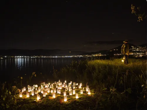 the night of kupala,earth hour,lake zurich,candlelights,llanquihue lake,landscape lighting,lake constance,montreux,lake geneva,night photograph,sayama lake,night photography,tea-lights,angel lanterns,puerto varas,lake garda,tea lights,luminary,lake taupo,christmas luminaries,Photography,Documentary Photography,Documentary Photography 31