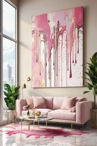 modern decor,apartment lounge,living room,contemporary decor,livingroom,interior design,modern living room,marble painting,valentine's day décor,interior decor,pink large,pink chair,sofa set,sitting room,soft furniture,interior decoration,abstract painting,pink glazed,gold-pink earthy colors,minotti,Conceptual Art,Graffiti Art,Graffiti Art 08