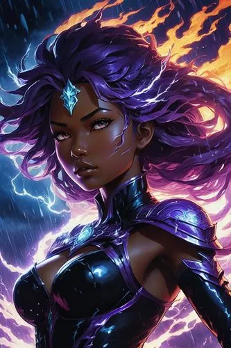 starfire,monsoon banner,medusa,purple,la violetta,storm,purple wallpaper,violet,ultraviolet,malva,medusa gorgon,lightning storm,lightning,purple background,cg artwork,rosa ' amber cover,purple rain,wall,raven,xmen,Illustration,Realistic Fantasy,Realistic Fantasy 04