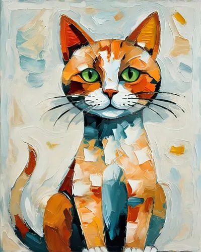 calico cat,orange tabby cat,orange tabby,cat portrait,calico,watercolor cat,Art,Artistic Painting,Artistic Painting 42