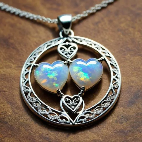 necklace with winged heart,moonstone,moonstones,heart design,locket,opals,Photography,General,Realistic