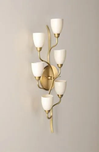 wall sconce 
with textures white glass
finish in antique brass
with candelabra bulb
,a sconce that has some light on it,ensconce,sconce,foscarini,sconces,wall lamp,wall light,Photography,General,Reali