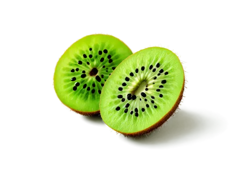 Kiwi fruit, green skin, fuzzy texture, bright green flesh, small black seeds, juicy pulp, solo, still life, natural light, macro photography, shallow depth of field, vibrant color tone, 3/4 compositio