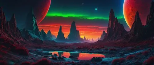 alien world,alien planet,fantasy landscape,futuristic landscape,space art,fire planet,auroras,lunar landscape,planet alien sky,volcanic landscape,mushroom landscape,planetary,gliese,otherworldly,gallifrey,red planet,extrasolar,barsoom,fantasy picture,auroral,Photography,General,Fantasy