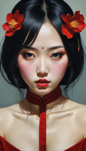 geisha girl,geisha,chinese art,oriental girl,digital painting,world digital painting,red petals,oriental princess,japanese art,asian vision,asian woman,oriental painting,red lantern,fantasy portrait,red flower,oriental,red plum,japanese woman,hanbok,plum blossom,Illustration,Realistic Fantasy,Realistic Fantasy 07