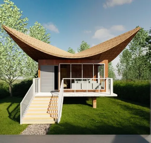 sketchup,3d rendering,pavillon,carports,folding roof,gazebo