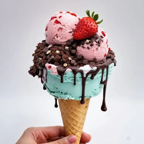 helado de sabor fresa con chocolate con chispas de colores sostenido en una mano,neon ice cream,ice-cream,sweet ice cream,icecream,ice cream,ice cream chocolate,kawaii ice cream,ice cream bar,milk ice