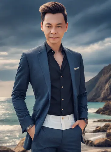 james bond island,saf francisco,suit actor,han thom,real estate agent,choi kwang-do,hon khoi,kaew chao chom,cao lầu,beach background,kai yang,tan chen chen,portrait background,nước chấm,james bond,chạo tôm,men's suit,navy suit,xiangwei,cơm tấm,Photography,Realistic