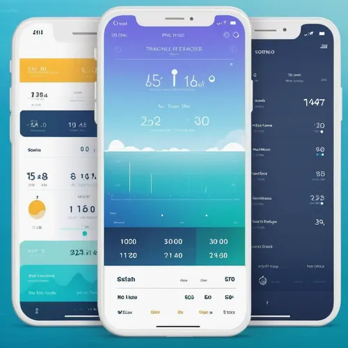 Design a calorie tracker app with a soothing ocean theme.,temperature display,e-wallet,corona app,ledger,flat design,smart home,android app,mobile application,the app on phone,wind finder,temperature 