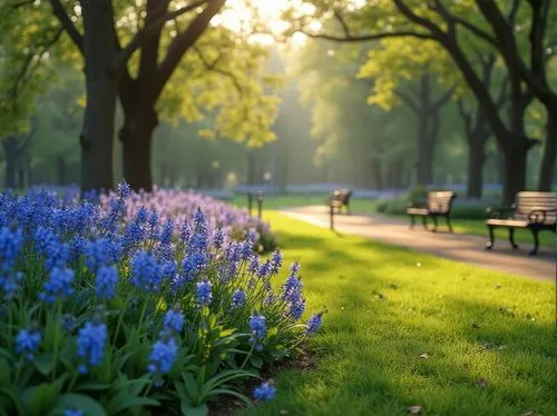 spring morning,spring nature,spring background,nature background,background view nature,nature wallpaper,springtime background,hyacinths,muscari,splendor of flowers,field of flowers,beautiful nature,walk in a park,grape hyacinths,beautiful bluebells,landscape background,keukenhof,blue grape hyacinth,aaa,flower background,Photography,General,Realistic