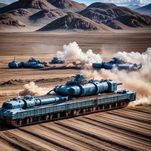 cthulu,a long train engine traveling through the desert,steam locomotives,steam train,tank cars,steam locomotive,bullet train,diesel train