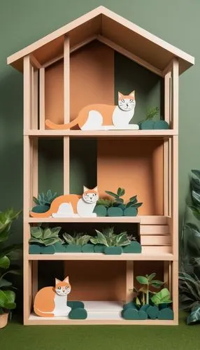 cattery,diorama,shelves,vivarium,pet shop,vintage cats,greenhut,sheds,kits,catterns,cat frame,fox stacked animals,wooden shelf,cat's cafe,shelf,shelving,woodland animals,microhabitat,cat family,the shelf,Unique,Paper Cuts,Paper Cuts 07