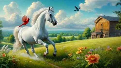 a white horse,white horse,unicorn background,landscape background,pegasys,equine,fantasy picture,pegasi,beautiful horses,licorne,white horses,painted horse,nature background,dream horse,pegaso,arabian