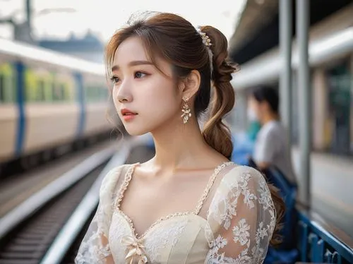 wedding dress train,ellin,the girl at the station,seohyun,korea subway,south korea subway,Photography,General,Natural