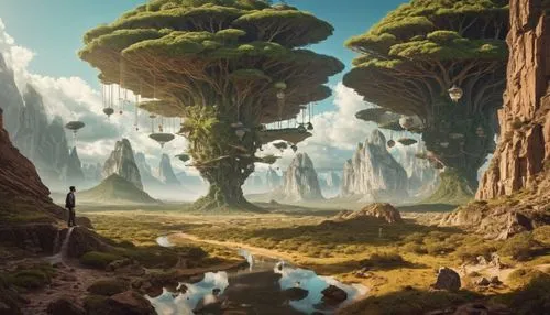 mushroom landscape,fantasy landscape,alien world,mushroom island,mandelbulb,futuristic landscape,3d fantasy,alien planet,fractal environment,elven forest,fantasy picture,virtual landscape,terraforming,swampy landscape,fantasy art,an island far away landscape,karst landscape,fairy world,floating islands,fairy forest