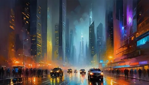 cityscape,futuristic landscape,world digital painting,colorful city,metropolis,cyberpunk,cybercity,skyscrapers,fantasy city,city highway,urban,bladerunner,city scape,city at night,cities,shanghai,the city,urbanworld,evening city,cityzen,Conceptual Art,Oil color,Oil Color 22